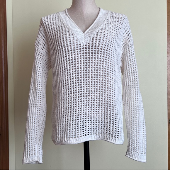 Madewell Open-Stitch V-Neck Pullover Sweater Size XS - Picture 1 of 11